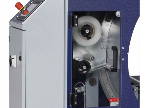 robopac machine horizontale film etirable manuelle compacta 4 groupe pince et coupe